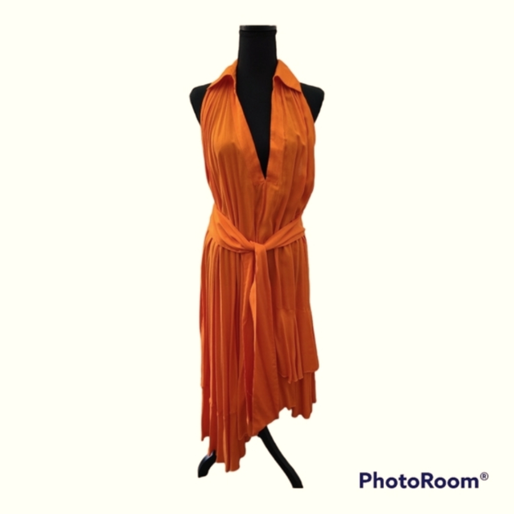 Women's Orange Asymetrical Dress